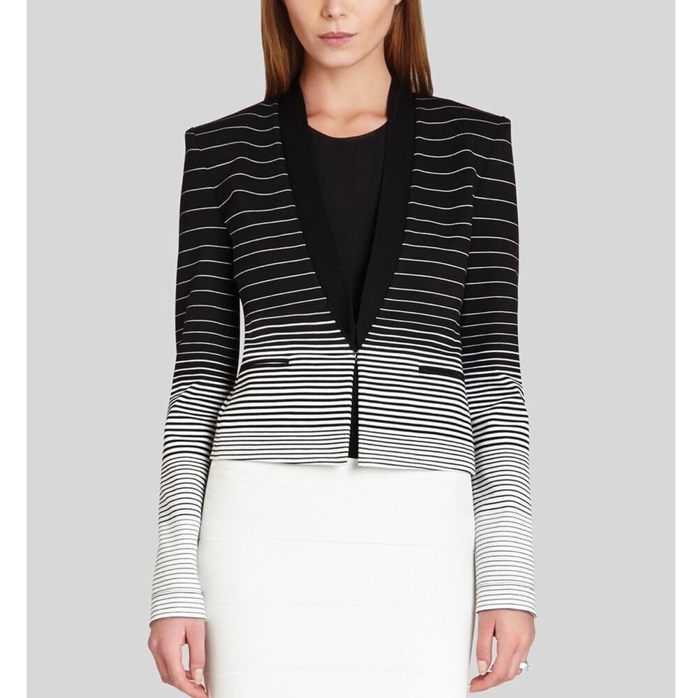 BCBGMAXAZRIA Black and White Stripe Blazer